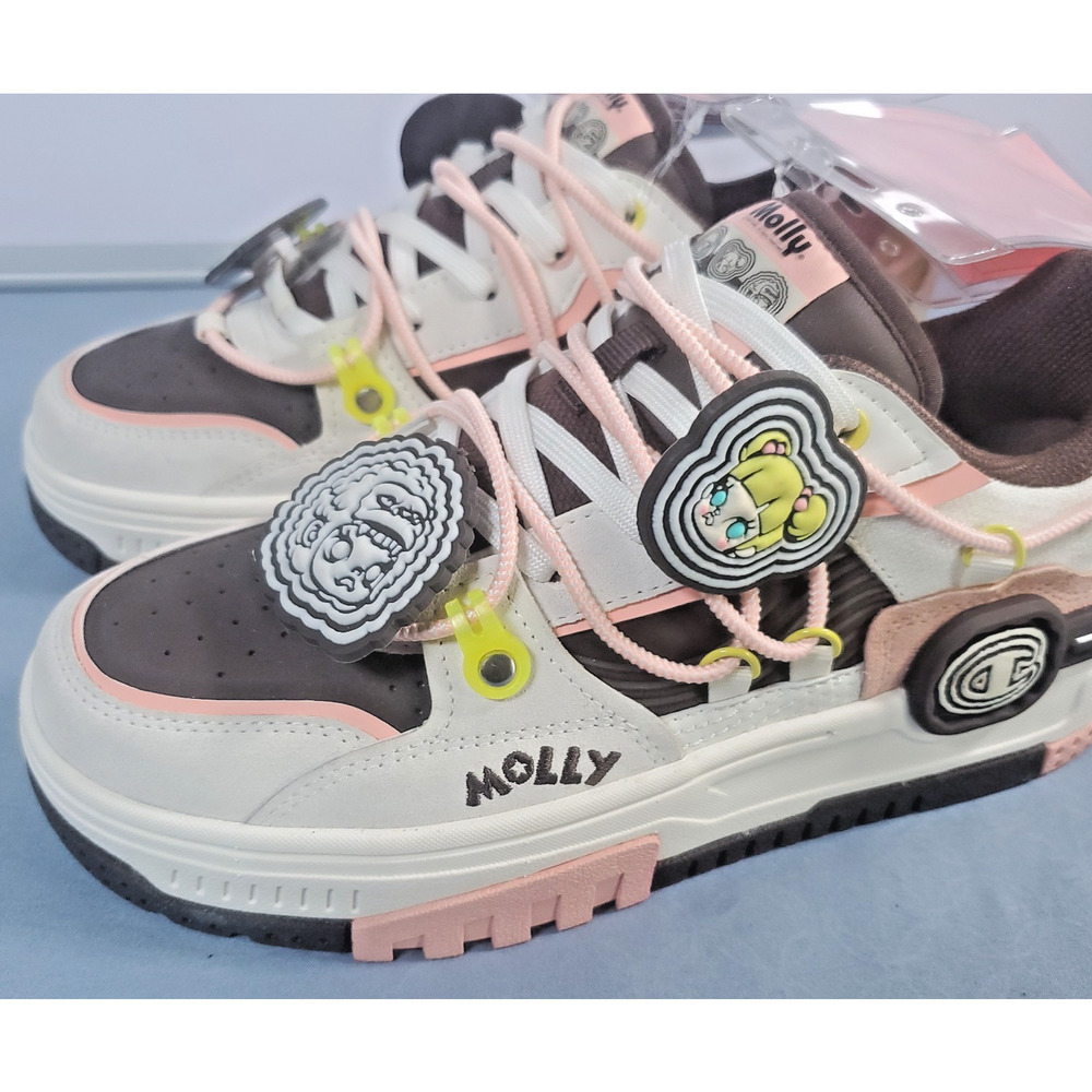 Champion x POP MART Molly Super Champion Sneakers Womens Size 6.5 Pink Brown NEW - Picture 15 of 16